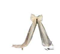 MFESFCS Lazo De Satén Grande Large Bow Tie Hanging Pendant Bow Decor DIY Outdoor Bowknot PartyDecor(Silk White)