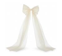 MFESFCS Lazo De Satén Grande Large Bow Tie Hanging Pendant For Bow Decor DIY Outdoor Bowknot(White A)