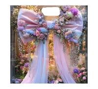 MFESFCS Lazo De Satén Grande Oversized Giant Bow Decor For Wedding Birthday Party Photo Props Shop Window Decor(C Powder 1.5mX2.5m)