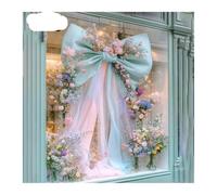 MFESFCS Lazo De Satén Grande Oversized Giant Bow Decor For Wedding Birthday Party Photo Props Shop Window Decor(ABlue 1.5mX2m)