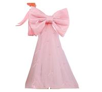 MFESFCS Lazo De Satén Grande Pink Iridescent Giant Bow Wall Backdrop Decor For Birthday Wedding Party Background Stage Setup Event Ribbon Decoration(D Gauze,80cmx60cm 4m)