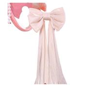 MFESFCS Lazo De Satén Grande Pink Iridescent Giant Bow Wall Backdrop Decor For Birthday Wedding Party Background Stage Setup Event Ribbon Decoration(I Pearl,120cmx75cm 4m)