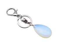 Mfewcabn Llavero De Ópalo De Cristal Natural, Llavero De Coche Con Colgante De Gota De Piedras Preciosas Para Decoración De Bolsos De Mujeres Y Niñas, Llaveros, Llavero, Blanco, 15 Mm