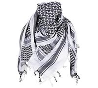 MFH Bufanda PLO con flecos Shemagh, negro/blanco, 115x110cm