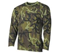 MFH Camiseta de Manga Larga Hombres Pesca Algodón Ejército Czech Woodland Camo