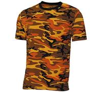 Camiseta MFH US Streetstyle Hombre Ejército Militar Táctico Deporte Orange Camo