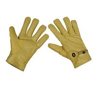 MFH Hombre Western Leather Guantes Beige tamaño M