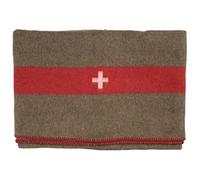 MFH Manta de lana suiza 200 x 150 cm para caballo, camping y ejército suizo Marrón