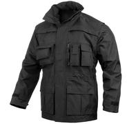 MFH Security Chaqueta Militar Capucha Polar Interior Seguridad Patrulla Negro