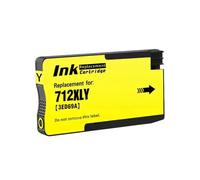 MFHgLKT Cartucho de Tinta de inyección de Tinta remanufacturado Compatible con HP712 XL 712XL 3ED71A 3ED67A para Impresora DesignJet T210 T230 T250 T650(712XL Yellow)