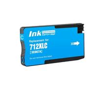 MFHgLKT Cartucho de Tinta de inyección de Tinta remanufacturado Compatible con HP712 XL 712XL 3ED71A 3ED67A para Impresora DesignJet T210 T230 T250 T650(712XL Cyan)