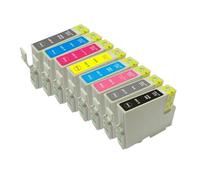 MFHgLKT Juego de Cartuchos de Tinta compatibles para impresoras T0341 T0342 T0343 T0344 T0345 T0346 T0347 T0348 para impresoras Stylus Photo 2100 2200(1 Set)