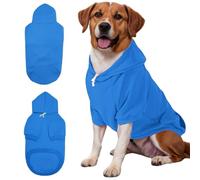 Mfiker Sudadera con capucha para perro con agujero para correa para perros grandes, otoño e invierno, ropa para perros grandes, abrigo para clima frío, sudadera con capucha para perros grandes y