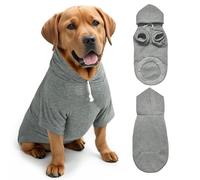 Mfiker Sudadera con capucha para perro con agujero para correa para perros grandes, ropa de otoño e invierno, abrigo para clima frío, sudadera con capucha para perros grandes y medianos (sudadera gris