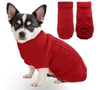 Mfiker Suéter de punto para perros pequeños, para perros pequeños, machos y niñas, otoño e invierno, clima frío, cuello alto, ropa con correas para las patas traseras para cachorros, perros pequeños y
