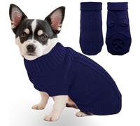 Mfiker Suéter de punto para perros pequeños, para perros pequeños, machos y niñas, otoño e invierno, clima frío, cuello alto, ropa con correas para las patas traseras para cachorros, perros pequeños y