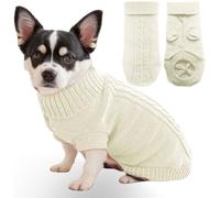Mfiker Suéter de punto para perros pequeños, para perros pequeños, machos y niñas, otoño e invierno, clima frío, cuello alto, ropa con correas para las patas traseras para cachorros, perros pequeños,