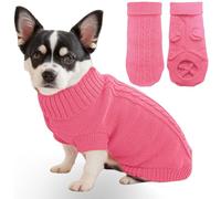 Mfiker Suéter de punto para perros pequeños, para perros pequeños, machos y niñas, otoño e invierno, clima frío, cuello alto, ropa con correas para las patas traseras para cachorros, perros pequeños y
