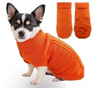Mfiker Suéter de punto para perros pequeños, para perros pequeños, machos y niñas, otoño e invierno, clima frío, cuello alto, ropa con correas para las patas traseras para cachorros, perros pequeños y