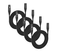 MFL. Cables DMX de 3 pines para accesorios de luces de escenario, 5 m, color negro, paquete de 4