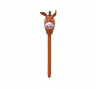 MFMEXUL Caballo Inflable Cabeza de Caballo Juguete Hinchable Accesorio para Decoración Colores y Impresión Definida con Válvula Adecuado para Escolares Cumpleaños Dinámicas de Aire Libre, Marrón