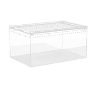 MFMEXUL Caja de alimentación para reptiles, jaula de hábitat para animales, terrario transparente para reptiles, jaula de camaleón, cangrejos ermitaños, 30 x 20 x 15 cm