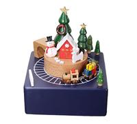 MFMEXUL Cajas Musicales Navideñas de Madera Hechas a Mano con Mecanismo de Relojería. Juego Creativo con Canciones Navideñas para Niños Y Amigos. Artículo de, Azul, Individual