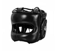 MFMEXUL Casco de Boxeo con Protección Facial Total Barra en la Parte Delantera Material PU Cómodo y Acolchado Grueso Adecuado para y Chicas Entrenamiento Práctica Recreativa Gimnasio, Black