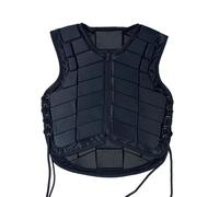 MFMEXUL Chaleco Ecuestre Guardacorporal para Montar Parte Frontal con Cremalleras y Laterales Personalizables de Absorción de Impactos Hecho en Malla Ligera, Negro, S