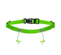 MFMEXUL Cinturón para Correr Ajustable con Soporte Flexible para Número Diseño Elástico Porta Energéticos Cierre Rápido sin Alfileres y Reflectante para, Verde, Verde Fluorescente