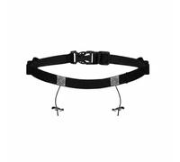 MFMEXUL Cinturón para Correr Ajustable con Soporte Flexible para Número Diseño Elástico Porta Energéticos Cierre Rápido sin Alfileres y Reflectante para, Negro, Negro
