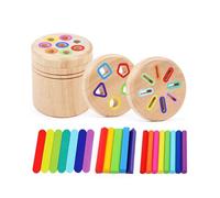 MFMEXUL de Madera para Clasificar Colores, Juguete para Desarrollar La Motricidad Fina, Aprender Formas Y Mejorar La Cognición. Ideal para Celebracion, 3 in 1