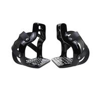 MFMEXUL Estribos de Equitación de 2 Piezas con Cubierta Protectora Suave, Pedales Reforzados Antideslizantes, Estructura Robusta, Adecuados para Rutas, Negro
