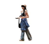 MFMEXUL Figura en Miniatura de Niña Caminando, Figura de Resina, Accesorio Decorativo, Escena de Personaje, Diorama, Adecuada para Fotografía, Juegos Y Aprend