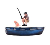 MFMEXUL Figura Miniatura de Resina de Un Pescador, Accesorio Decorativo para Paisajes, Personaje Coleccionable, Decoración del Hogar Y Fot, Style a