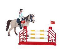MFMEXUL Juego de 3 Piezas de Juguetes de Y Caballo, Juego de Juguetes Ecuestres con Y Valla, Juguetes de Caballos con Figuras de Jinetes Y Valla, Jinete de Las Mujeres