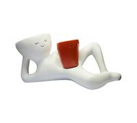 MFMEXUL Lazy Guy - Maceta decorativa única con forma de corazón práctico, contenedor de plantas de regalo, maceta de resina para el interior del balcón abierto, color rojo