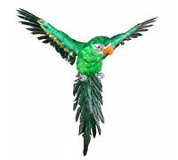 MFMEXUL Modelo de Pájaro Adorno de Loro Realista con Estructura Ligera y Plumas para Decorar Vitrinas Celebraciones Especiales, Verde, Verde, 45 Cm