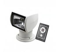 MFMEXUL Reflector de Búsqueda Marina Compacto con Carcasa Cerrada Base Redonda Lente en Frente y Control por Cable Adecuado para, 12V Halógeno, Panel De Control Remoto De Lujo, Blanco