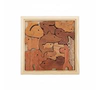MFMEXUL Rompecabezas de Aprendizaje Infantil Rompecabezas de Madera Tablero de Encaje Juego de Formas Puzzle Educativo Acabado Suave para Manos Pequeñas, Rompecabezas De Animales MM
