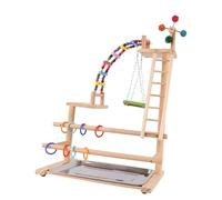 MFMEXUL Soporte de madera para loros, parque infantil, centro de actividades para pájaros