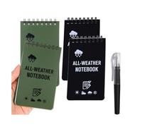 Mfqire Libreta Pequeña Impermeable A7 de Bolsillo con Espiral y Bolígrafo, Bloc de Notas Portátil, Mini Cuaderno para Viaje, Diario, Escuela, Oficina, Camping y Senderismo (Dos colores)