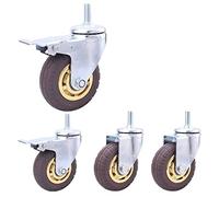 MFRELMNZG 4 Pcs Heavy Duty M12 Rubber Swivel Caster Wheels - Silent Industrial Transport Casters for Trolley Cart & Furniture - Stem Casters for Smooth Mobility