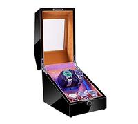 MFRELMNZG Caja de Reloj automática con luz LED, Almohada Suave y Flexible, Adaptador de CA y Motor silencioso a Pilas, 4 Modos de rotación, Expositor, Caja de Almacenamiento, Color Blanco, 2