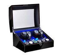 MFRELMNZG Caja de Reloj automática con luz LED, Almohada Suave y Flexible, Adaptador de CA y Motor silencioso a Pilas, 4 Modos de rotación, Expositor, Caja de Almacenamiento, Color Blanco, 2