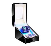 MFRELMNZG Caja de Reloj automática con luz LED, Almohada Suave y Flexible, Adaptador de CA y Motor silencioso a Pilas, 4 Modos de rotación, Expositor, Caja de Almacenamiento, Color Blanco, 2