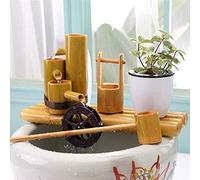 MFRELMNZG Fuente de bambú, Bomba de Agua, decoración, Chorro de Agua, esculturas, estatuas, artesanías para jardín, decoración del hogar, Cascada, Elemento de jardín japonés para Exteriores,