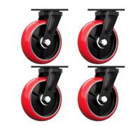 MFRELMNZG Heavy Duty Caster Wheels Set of 44In 5In 6In 8In Industrial Dual Locking PU Castors 6614lbs Load Capacity AntiWear Plate Wheels for Workbench & Trolley
