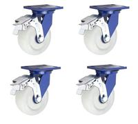 MFRELMNZG Heavy Duty Industrial Caster Wheels Set of 4 4In 5In 6In 8In 7937lbs Load Capacity Dual Locking Nylon Plate Smooth & Quiet Rolling Trolley Castors