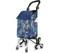 MFRELMNZG HeavyDuty Folding Cart with 8 PU Wheels 360° Swivel Front Wheels 65kg Capacity 45L Waterproof Shopping Trolley Stair Climber Ideal for Travel and Grocery Shopping